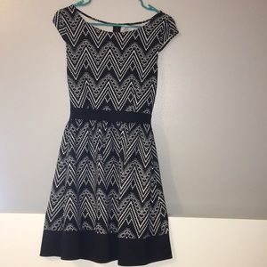 Black and white chevron dress